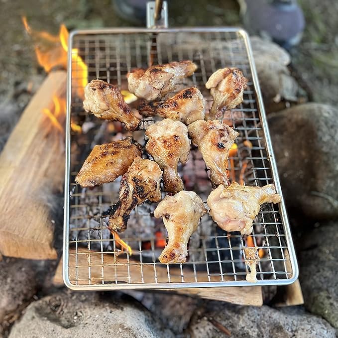 Campfire Grill – Small, Lightweight 304 Stainless Steel Cooking Grate for Camping, Hiking, Backpacking – Portable Campfire Cooking Grill for 1–2 People