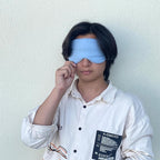 Sleep Mask Linen Eye Mask with Elastic Band,Comfort Sleeping Shade for Nighttime Sleeping, Traveling & Napping,Side Sleeper Eye Cover Cooling with Travel Bag Gift Package(Sky Blue)