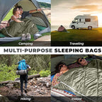 KingCamp Double Sleeping Bag for Adults, Queen Size 2 Person XXL Flannel Sleeping Bag, Waterproof Lightweight Flannel Quilt with 2 Pillows, Perfect for Couples Family Camping Hiking