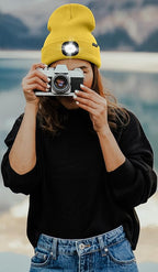 ATNKE LED Lighted Beanie Hat,USB Rechargeable 4 LED Running Headlamp Bright Cap with The Light Gifts for Men and Women