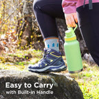 ThermoProof Double-Walled Vacuum Insulated Stainless Steel Water Bottle - Wide Mouth, Spout & Straw Lids, Dishwasher Safe, Reusable, Leakproof, Hot & Cold for Men, Women & Kids - 32oz, Fresh Mint