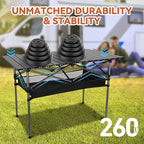 Opliy Portable Folding Camping Table for 4-6 Persons Aluminum Collapsible Table Lightweight with Carry Bag for Camping, Hiking, Picnics, BBQ, Beach Trips & Tailgating