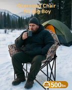 Slsy Heated Camping Chair Oversized, Outdoor Portable Heated Folding Chair, Heavy Duty 500 lbs Support, Padded Seat for Outdoor Sports, Camping, Patio, and Picnics