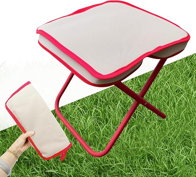 Mini Easy Carry Outdoor Chair – Compact Carry Chair for Camping, Hiking, Fishing, Gardening and Outdoor Use – Lightweight, Durable, Easy to Carry and Set Up (Khaki)