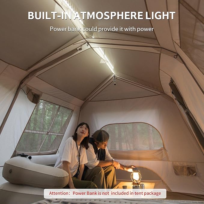 Naturehike Village Instant Tent, 4 Person 8 Person Camping Tent with Full Rainfly, Waterproof Large Cabin Tents for Car Camping