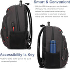 Boavan Laptop Backpack for men, 15.6 inch Laptop Bag with USB Port, Waterproof Travel Work Backpack Purse, Anti-Theft Teacher Nurse Doctor Casual Bookbags Office Business backpack,Coffee