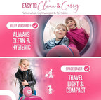 BCOZZY Kids Travel Neck Pillow (3-7 Y/O)- Patented Soft Toddler Pillow for Head & Chin Support in Car Seat, Airplane, and Road Trip Sleeping. Adjustable Size. Fully Washable. Carry Bag. Small, Hearts