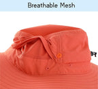 Connectyle Sun Hat for Men Women Outdoor UV Protection Safari Hat for Fishing Hiking Gardening Breathable Cowboy Hat UPF50