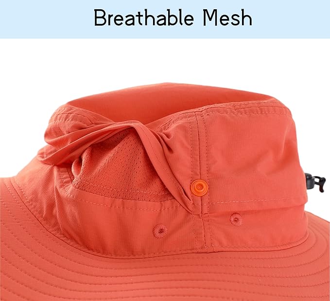 Connectyle Sun Hat for Men Women Outdoor UV Protection Safari Hat for Fishing Hiking Gardening Breathable Cowboy Hat UPF50