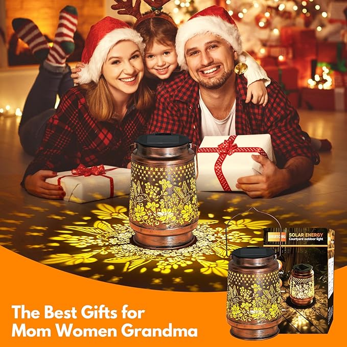 Solar Lantern Outdoor Lamp Waterproof Decorations Garden Decor, Christmas Birthday Gifts for Women, Mom, Grandma Decorative Garden, Yard, Patio, Lawn, Balcony Porch - Hummingbird