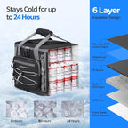 Maelstrom Soft Sided Cooler Bag, 30/40 Can Collapsible Insulated Ice Chest, Large Leakproof Camping & Travel Cooler for Kayaking & Beach