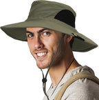 SUN CUBE Wide Brim Sun Hat Men Women, Fishing Hats Sun UV Protection, Mens Hiking Bucket Hat Safari Beach Boonie, UPF 50+