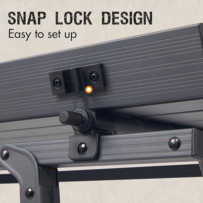 PORTAL Outdoor Folding Portable Picnic Camping Table with Adjustable Height Aluminum Roll Up Table Top Mesh Layer, Dark Gray