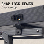 PORTAL Outdoor Folding Portable Picnic Camping Table with Adjustable Height Aluminum Roll Up Table Top Mesh Layer, Dark Gray