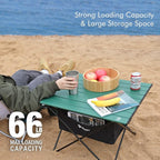 VILLEY Portable Camping Side Table, Ultralight Aluminum Folding Beach Table with Carry Bag for Outdoor Cooking, Picnic, Camp, Boat, Travel