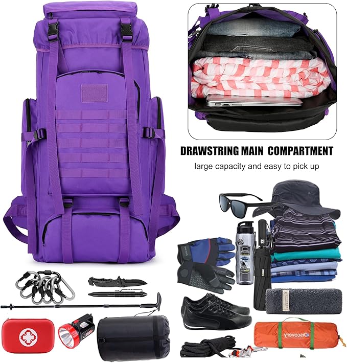 Hiking Backpack for Men 70L/100L Camping Backpack Military Rucksack Molle 3 Days Assault Pack for Climbing