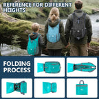 15L Hiking Backpack - Small Lightweight Packable Daypack Travel Outdoor Foldable Shoulder Bag Camping Hiking Backpack for Women Men - Green