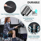 FUNDANGO Folding Camping Stool, 18.1 Inch Oversized Foot Rest 440 Lbs Heavy Duty Portable Padded Stools Seat Anti-Slip Foots & Carry Strap for Fishing Outdoor Lawn Travel (Black)