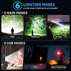 Flashlights Rechargeable LED High Lumens - 2 Pack 99,000LM Super Bright Flashlight, Adjustable Powerful Flash Light with 5 Modes, Waterproof Handheld Flashlight for Home, Camping