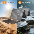 FlexSolar 40W Portable Solar Panel Charger - Upgraded Fast Charging with USB-C PD2.0, QC3.0 & 19V DC for Power Stations, Phones, Power Banks, IP67 Waterproof Foldable for Camping, Hiking, RV