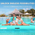 AWSUM Inflatable Floating Dock Air Dock Platform Floating Island Raft with None-Slip Surface for Pool Beach Ocean