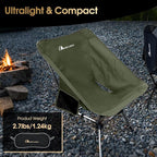 MOON LENCE Camping Chair Plus, Upgraded Comfort & Size, Still Compact and Lightweight, Folding Portable Chair for Backpacking & Hiking, 400Lbs Capacity, Gen 3 Plus (Green 2 Pack (Plus))