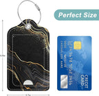 Rimilak 3 Pcs PU Leather Luggage Tags for Suitcase, Travel Cruise Luggage Tag with Privacy Flap, Name ID Label and Metal Loop for Women Men Baggage Handbag School Bag Backpack, Gold Marble