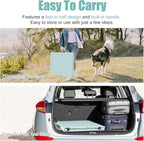 4 FT Folding Table with Carry Handle, Portable Fold-in-Half Plastic Table, Rectangle Foldable Table for Indoor/Outdoor Blue