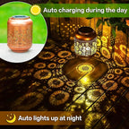 2 Pack Sunflower Solar Lanterns Outdoor Waterproof Hanging Solar Lights Sunflower Gifts for Women Men Mom Metal Decorative LED Outdoor Lanterns for Patio,Lawn,Landscape, Garden Decor, Yard Decoration