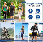 8lb/12lb/16lb/20Lb Weighted Vest for Woman Men with Reflective Stripe, Size Adjustable Strength Training Weighted Vest for Walk Running Jogging