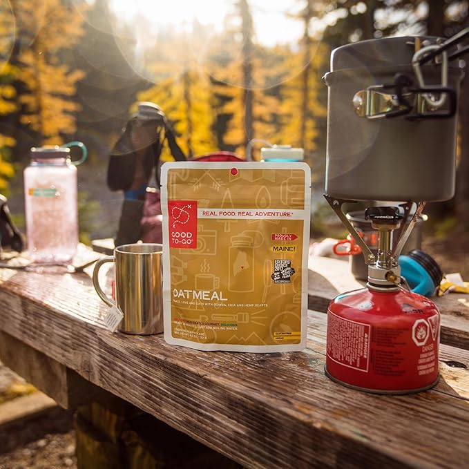 GOOD TO-GO Oatmeal (Single Serving) | Camping & Backpacking Food | Just Add Water Backpacking Meals | Good To-Go Dehydrated Meals Taste Better Than Freeze Dried Food