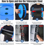 Doseno Upgraded Foldable Stool Thickened Set of 2, Portable Collapsible Stool Retractable Stool, Foldable Portable Collapsible Chair for Fishing, Hiking Tours, BBQ, Parties, Outdoor Activities (Blue)