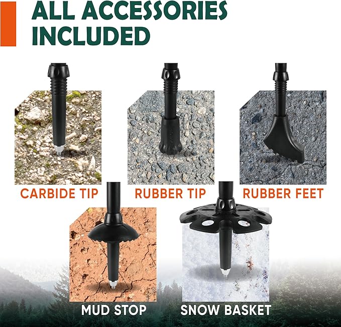 TREKOLOGY Trek-Z Cork Grip Trekking Poles – Lightweight Folding Hiking Poles, Adjustable Height, Compact Travel Design, Aircraft-Grade Aluminum Walking Sticks for Men & Women