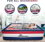 SoundAsleep Dream Series Luxury USA Air Mattress with ComfortCoil Technology & Built-in High Capacity Pump for Home & Camping- Double Height, Adjustable, Inflatable Blow Up, Portable - Queen Size