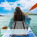 Universal Kayak Seat with Back Support, Comfortable Deluxe Sit-On-Top Canoe Seat for SUP Paddle Board Fishing Boat with 6 Adjustable Straps