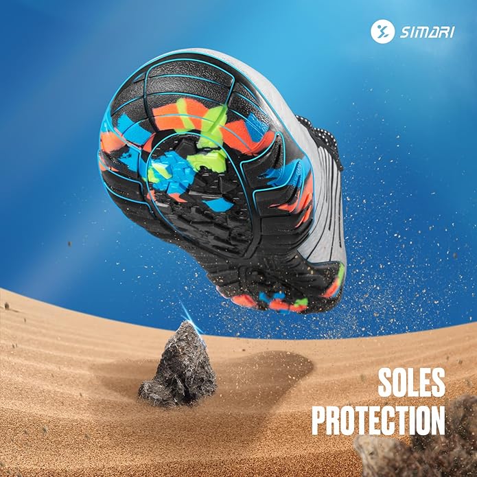 SIMARI Water Shoes for Women Men - Barefoot Quick-Dry Aqua Socks | Lightweight Swim Shoes for Surfing, Swimming, Beach Sports, Kayaking, Diving | Non-Slip Design