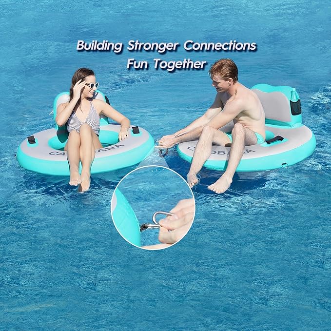 Round Floating Ring Inflatable Water Hammock Heavy Duty River Floats Lake Raft for Adults Tanning Pool Lounger Float Island Platform Pad Mat for Party