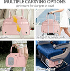 Dog Purse Carrier for Small Dogs, TSA Airline Approved Pet Tote Bag, Fashion Soft-Sided Puppy Carrier Purse with Pockets for Travel, Shopping, Daily Use (Pink, 16.1inch x 8.7inch x 12inch(LxWxH))