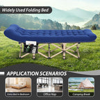 Folding Camping Cot for Sleeping, Portable Cots for Adults, Heavy Duty Cot Bed 550LBS(Max Load), Extra Wider Cots with Large Pocket for Outdoor, Office, Beach