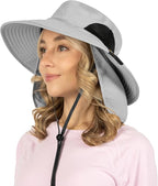 SUN CUBE Wide Brim Sun Hat Men Women, Fishing Hats Sun UV Protection, Mens Hiking Bucket Hat Safari Beach Boonie, UPF 50+