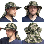 SUN CUBE Sun Hat for Men, Wide Brim Fishing Hat Neck Flap Cover Men, Women, Hiking, Camping, Sun Protection UV, Gardening