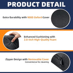 2-Pack Stadium Seat Cushions for Bleachers – Waterproof 2.8" Extra Thick for Long Sitting Hours, Portable Bleacher Cushions, Lightweight Stadium Seat Pads, Suitable for Outdoor Use (Black)