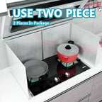 2 PCS Stove Grease Oil Splatter Guard | Range Backsplash Splatter Guard for Wall | 2 Sided Foldable Splash Shield Metal Panel Protector for Cooking, Stainless Steel, 18.1 X 15.7 X 15.7 Inches