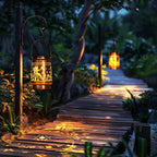 Homemory Solar Lanterns Fairy Lights Outdoor Waterproof Garden Decor Women Gifts for Birthday, LED Hanging Solar Lights Metal Lantern Decoration Outside for Yard, Patio, Backyard, Porch, Lawn