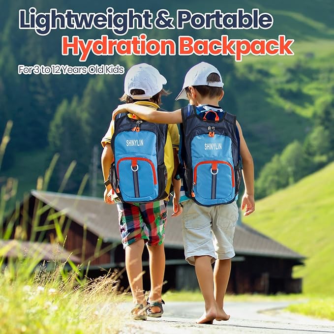 Kids Hydration Backpack with 1.5L Water Bladder Hiking Backpack Lightweight for Boys or Girls Children Biking Climbing Running Cycling