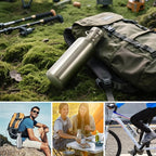 Volhoply 22oz Stainless Steel Water Bottle with Handle,Non Insulated Single Wall, Dishwasher Safe No Plastic 18/8 304 Metal Water Bottles with Wide Mouth for Camping, Hikers, Cyclists