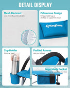 KingCamp Low Beach Chairs, Portable Folding Chair for Adults Extra Wide Ergonomic High Back Seat 300lbs Heavy Duty Lightweight Oversized Gear with Carry Bag for Outdoor Lawn Camping Picnic