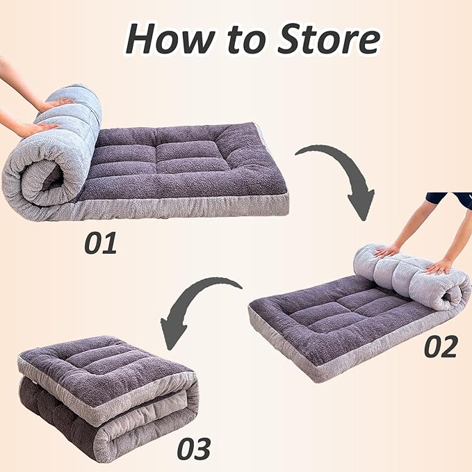 Thick Camping Sleeping Pad - Lamb Fluff Camping Cot Pads for Adult, Soft Sleeping Mat, Non-Slip Camping Mattress Pad for Car Tent