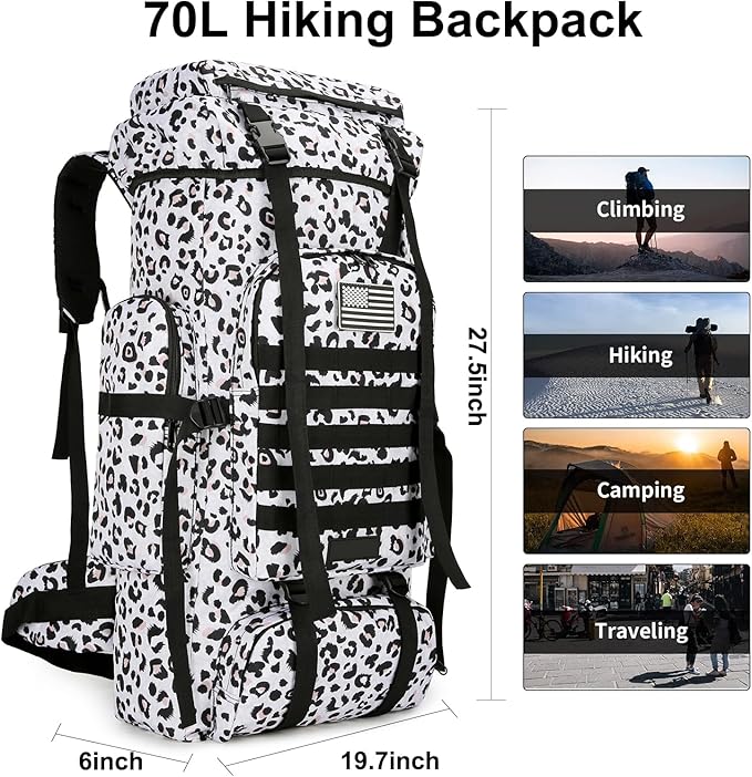 Hiking Backpack for Men 70L/100L Camping Backpack Military Rucksack Molle 3 Days Assault Pack for Climbing