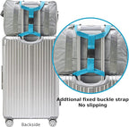 Travelkin Luggage Bungee Strap for Suitcases TSA Approved, Travel Bag Bungee Belt for Suitcases Add a Bag (Blue)